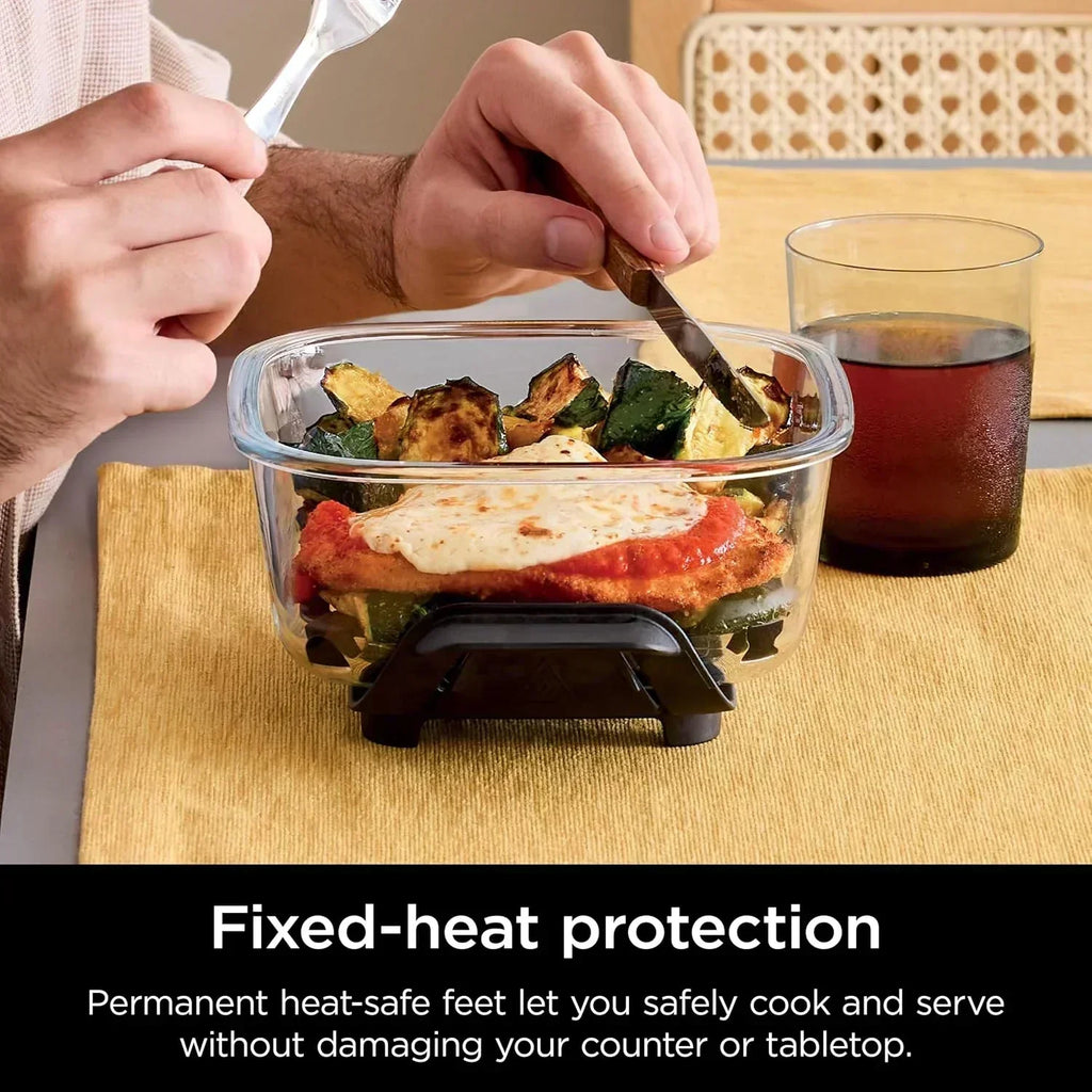 Ninja Crispi 4 in 1 Portable Glass Air Fryer Cooking System 4QT 6 Cup TempWare Glass Containers