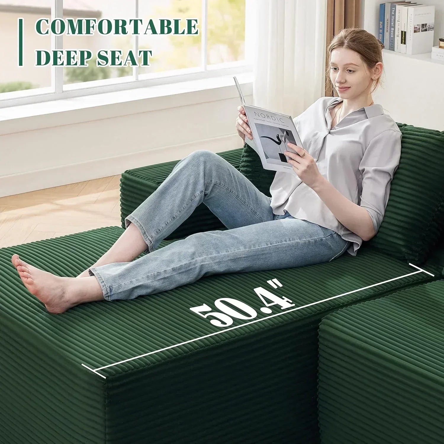 110-inch cloud sofa boneless sofa in the living room modular sofa with deep seats