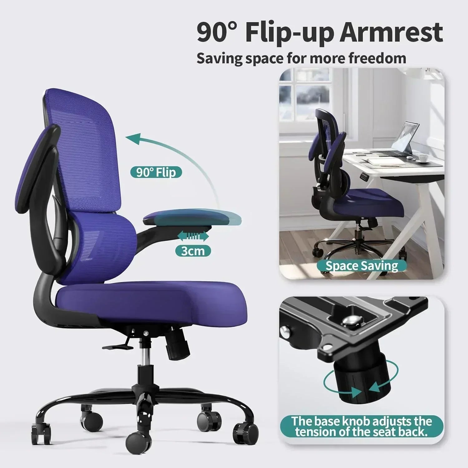 TRALT Office Chair Ergonomic Desk Chair 330 lbs Home Mesh Gaming Chair with Wheels