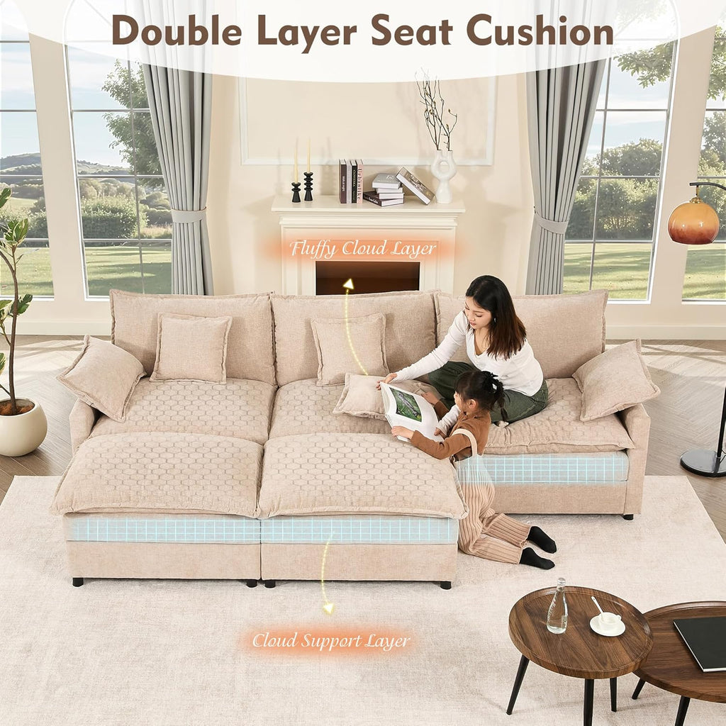 108 U-shaped sofa modular sofa three-seater comfortable cloud sofa