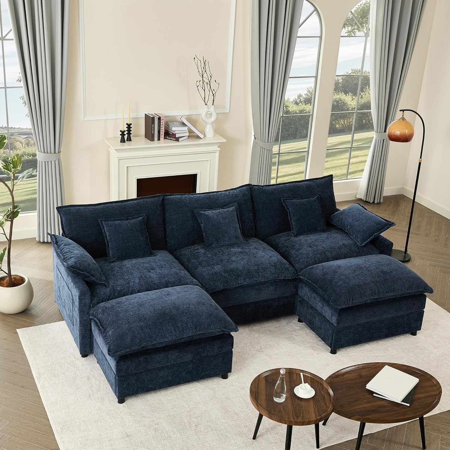 108 Inch U Shape Sofa Sectional Sofa Comfortable Cloud Sofa Living Room Deep Seat Sofa