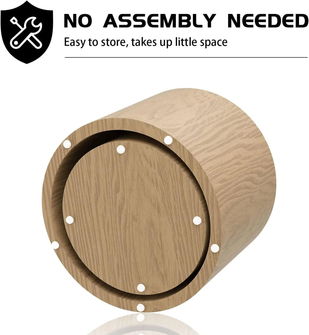 Nesting Coffee Table Set of 2, Modern Round Coffee Table with Non-Slip Feet, Walnut Wooden Circle Accent Tables for Small Spaces Living Room Bedroom Balcony Office Drum Side Table (Walnut)