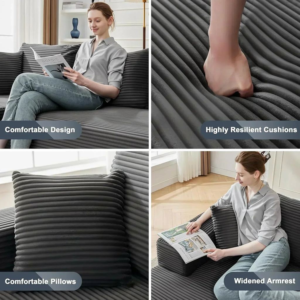 110-inch cloud sofa boneless sofa in the living room modular sofa with deep seats