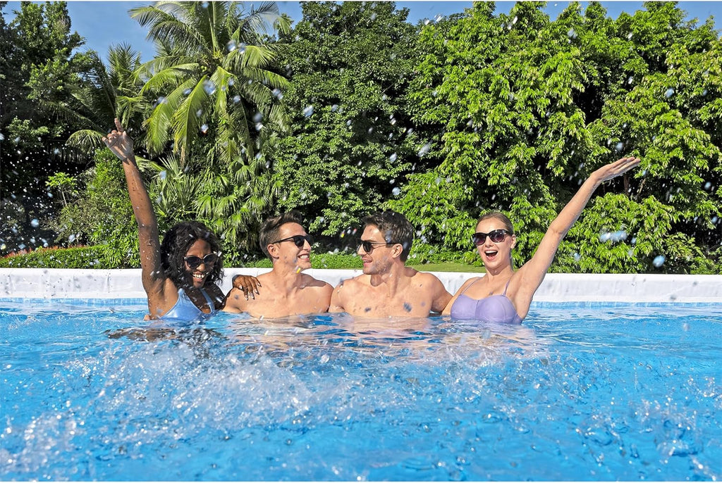 Power Steel 14' x 8'2 x 39.5 Oval Above Ground Pool Set | Includes 530gal Filter Pump, Ladder, ChemConnect Dispener