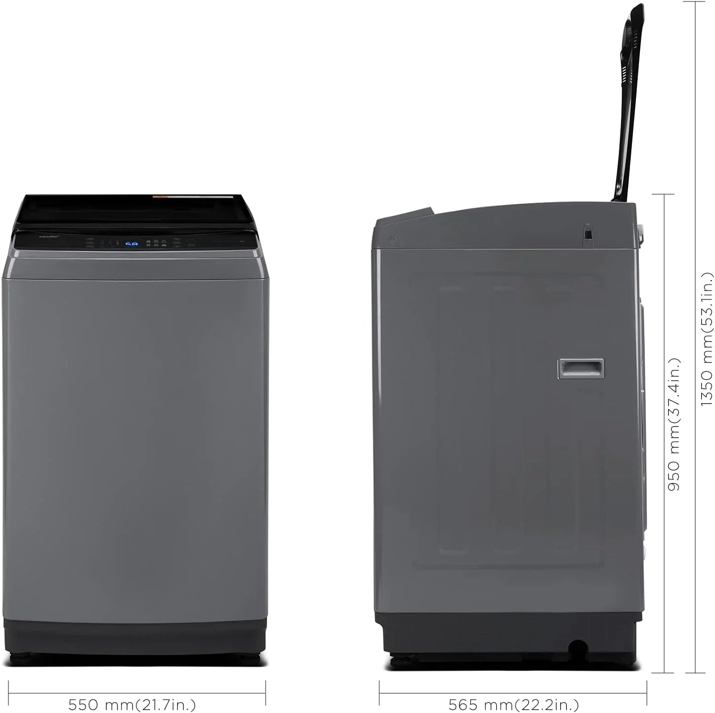 Comfee Portable Washing Machine, 0.9 cu.ft Compact Washer With LED Display, 5 Wash Cycles, 2 Built-in Rollers, Space Saving Full-Automatic Washer
