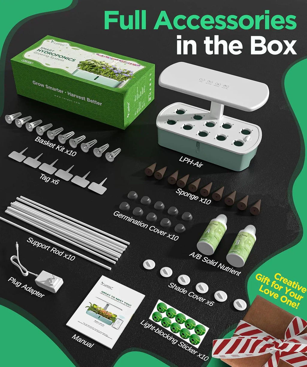 Hydroponic Planting System Kit App and WiFi Controlled Indoor Garden Full Spectrum Grow Light