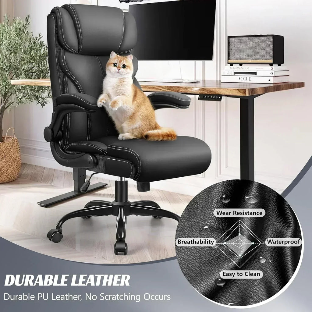 Office Chair Large High-Foot Computer Desk Chair Chair Lumbar Support Rotating Computer Chair
