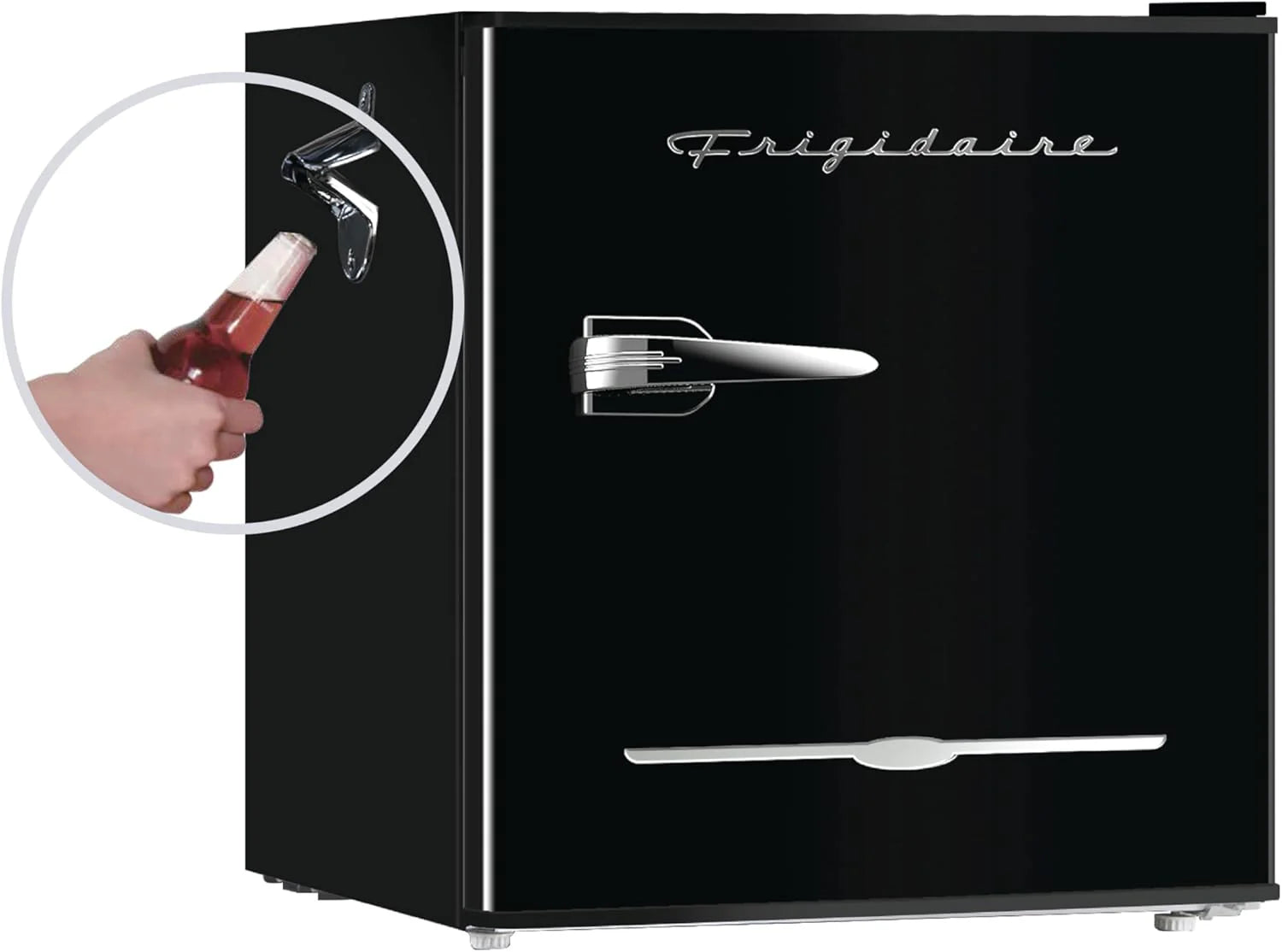 Frigidaire EFR176 Retro Compact Fridge with Chiller Mini Refrigerator with Built-in Bottle Opener for Office, Bedroom, Dorm Room or Cabin, 1.6 cu ft 16 D x 18 W x 18.5 H, Moonlight
