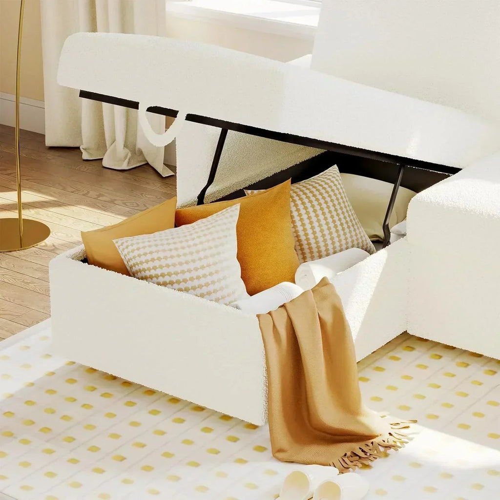 VanAcc Sofa Bed Sleeper Sofa with Storage Chaise 2 in 1 Pull Out Couch Living Room