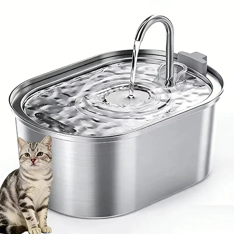 Automatic Pet Water Fountain 3.2L Stainless Steel Bowl with 4-Stage Filter and Quiet Pump for Cats and Dogs