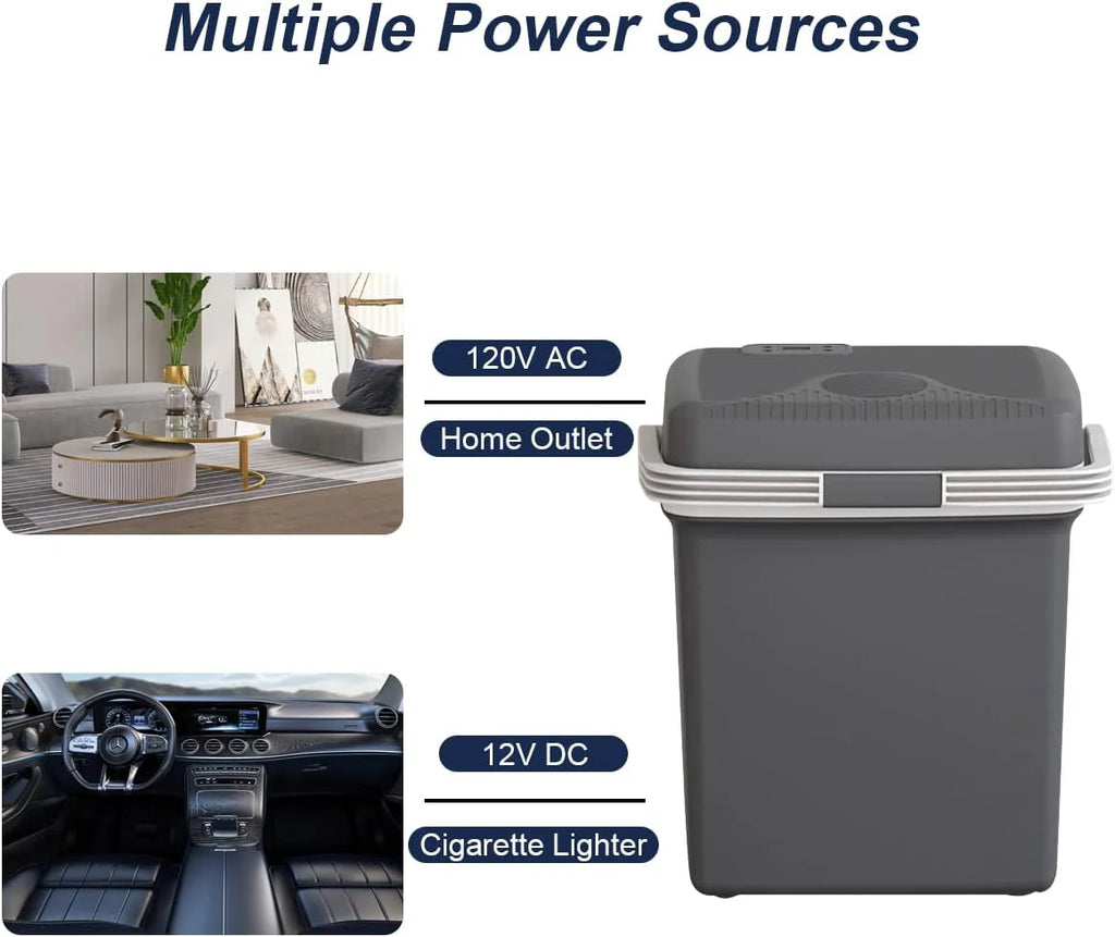 Electric Cooler & Warmer28QT/26L Portable Car Fridge Car Cooler Plug in Electric Car Coolers