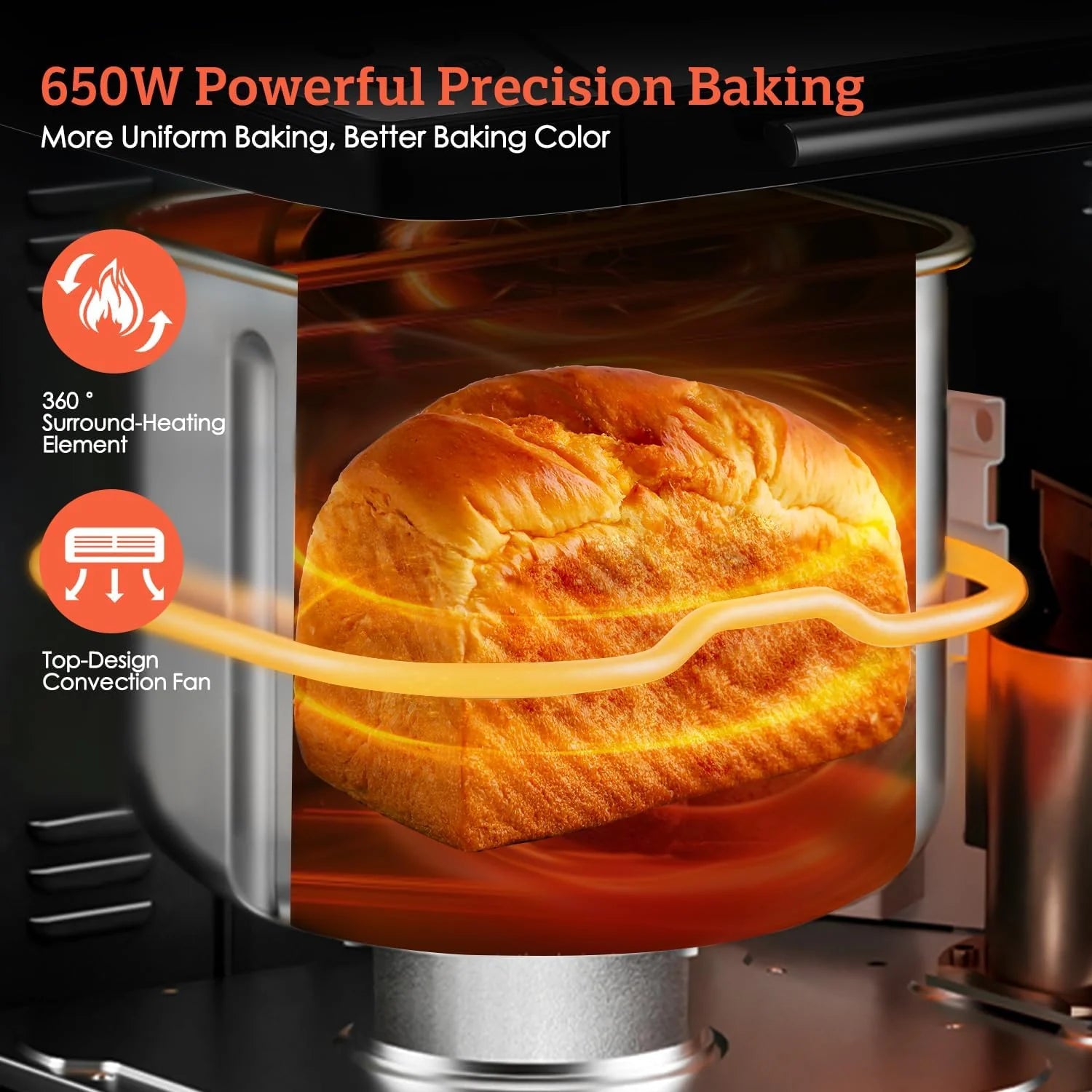 KBS 2LB Bread Maker, 19-in-1 Automatic Stainless Steel Bread Maker with Ceramic Pot, 650W Bread Maker, 3 Loaf Sizes