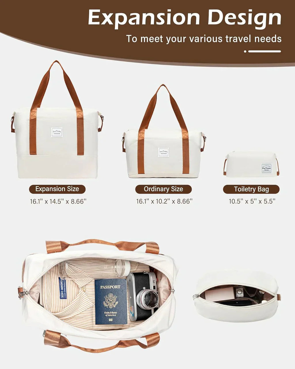 LONG VACATION 6 Piece Luggage Set Carry on Suitcase with ABS+PC hardshell Spinner Wheels