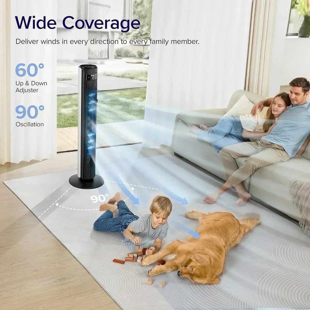 LEVOIT Tower Fan for Bedroom Standing Fan with 28dB Quiet for Sleep Remoter 12H Timer