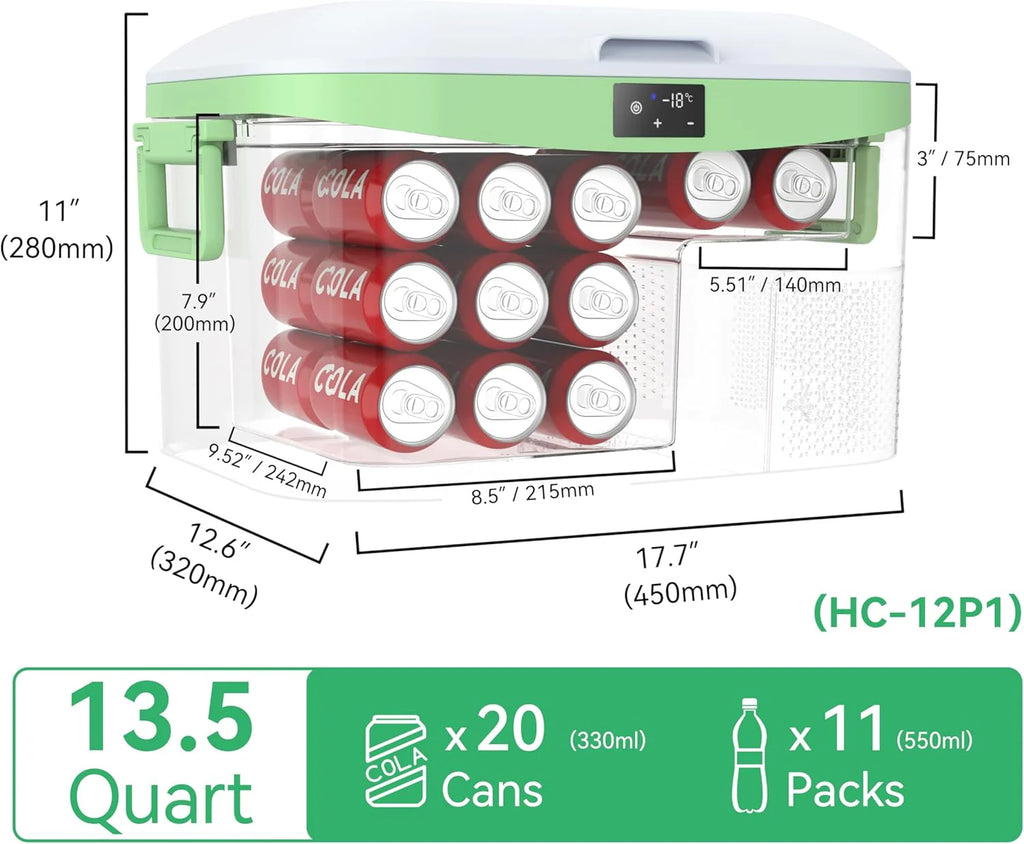 Car Fridge Portable 12 Volt Refrigerator 23 Quart (22 Liter) Freezer Compressor Cooler 12V/24V DC