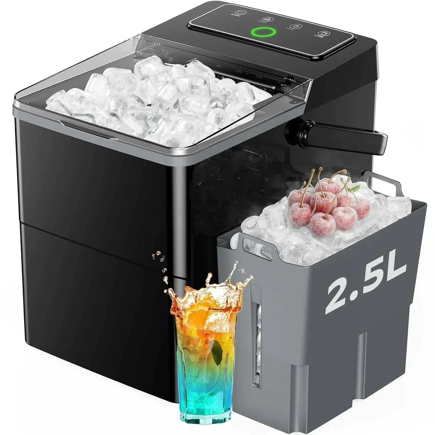 Silonn Countertop Ice Maker Expanding Ice Basket 9 Cubes Ice Basket Self-Cleaning Ice Maker