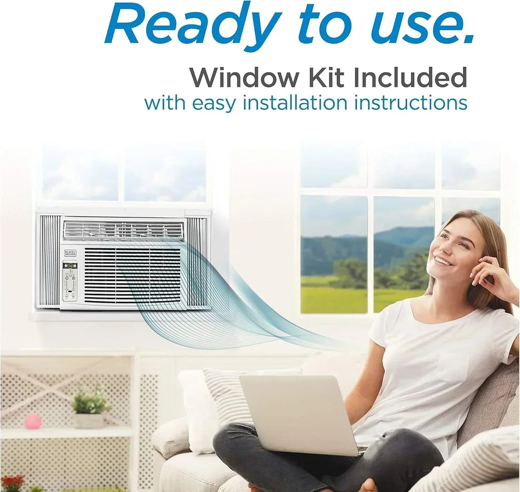BLACK+DECKER Window Air Conditioner 5000 BTU Cools Up to 150 Square Feet AC Mechanical Controls