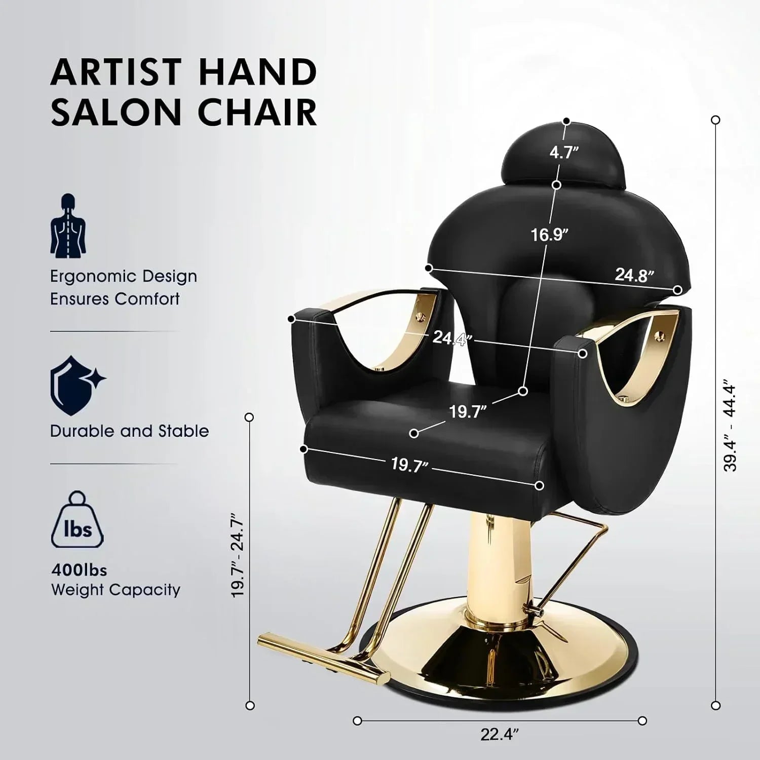 Artist Hand Salon Chair Reclining Barber Chair Oversized Hydraulic Pump Hair Salon Chair