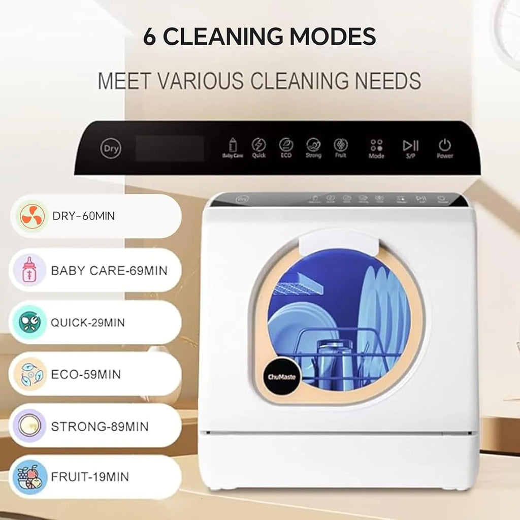 Mini dishwasher countertop .Compact Dishwasher with drying.Double spray arms. Portable Countertop Dishwasher With Water Tank, 6 wash programs, .Lavavajillas portatil can wash baby bottles.