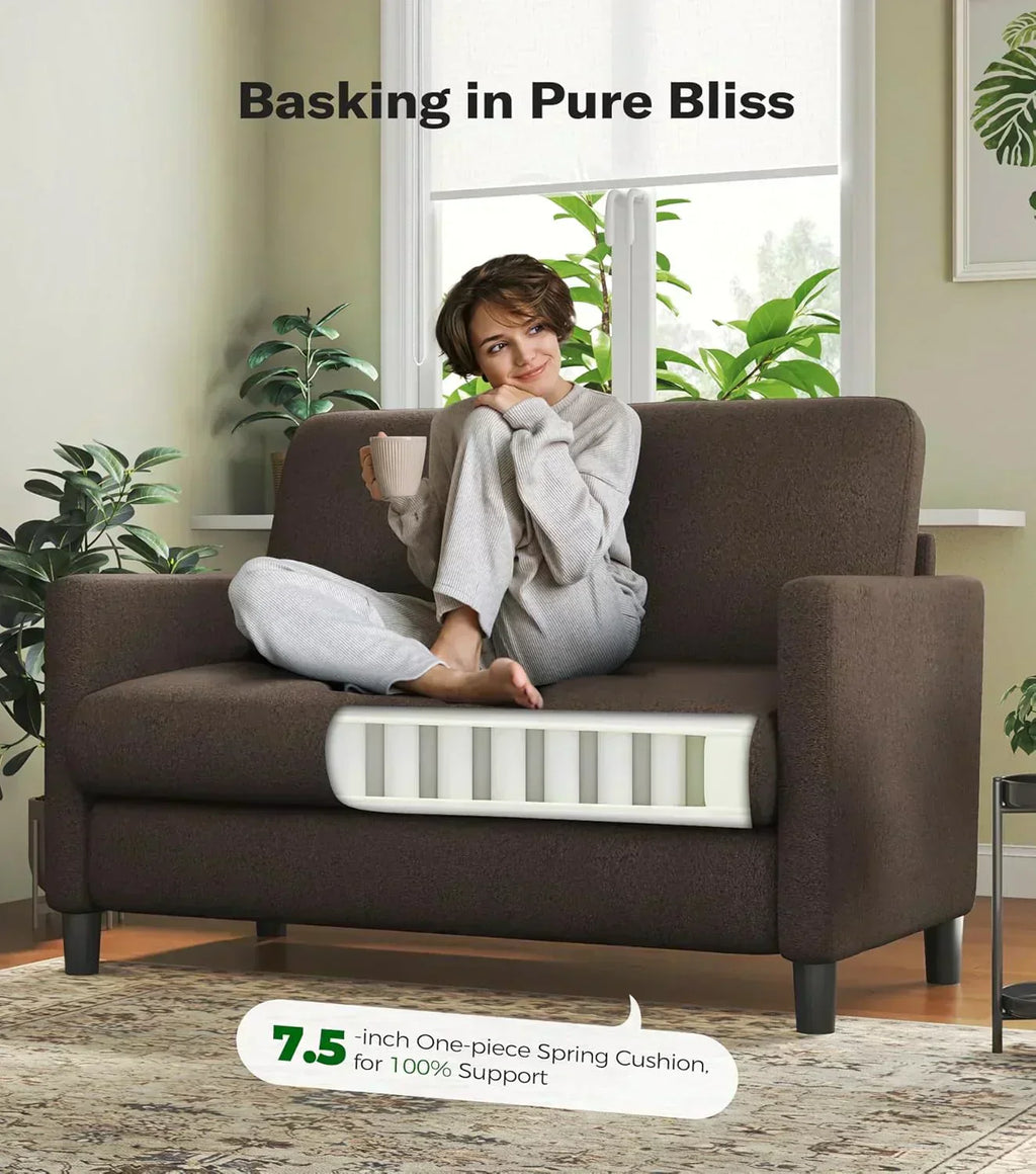 Loveseat Sofa 51 Love Seat Comfy Corduroy Small Loveseat Tool-Free Setup Couch