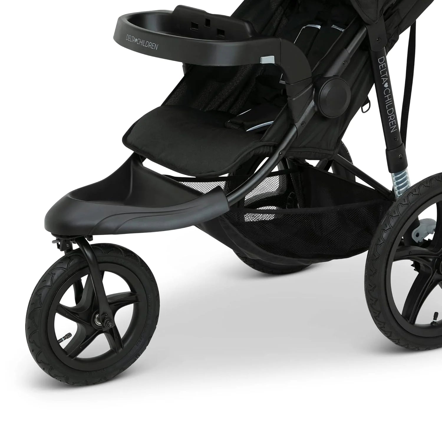 Delta Children Apollo Jogging Stroller Shock Absorbing Frame with Large Canopy Recline