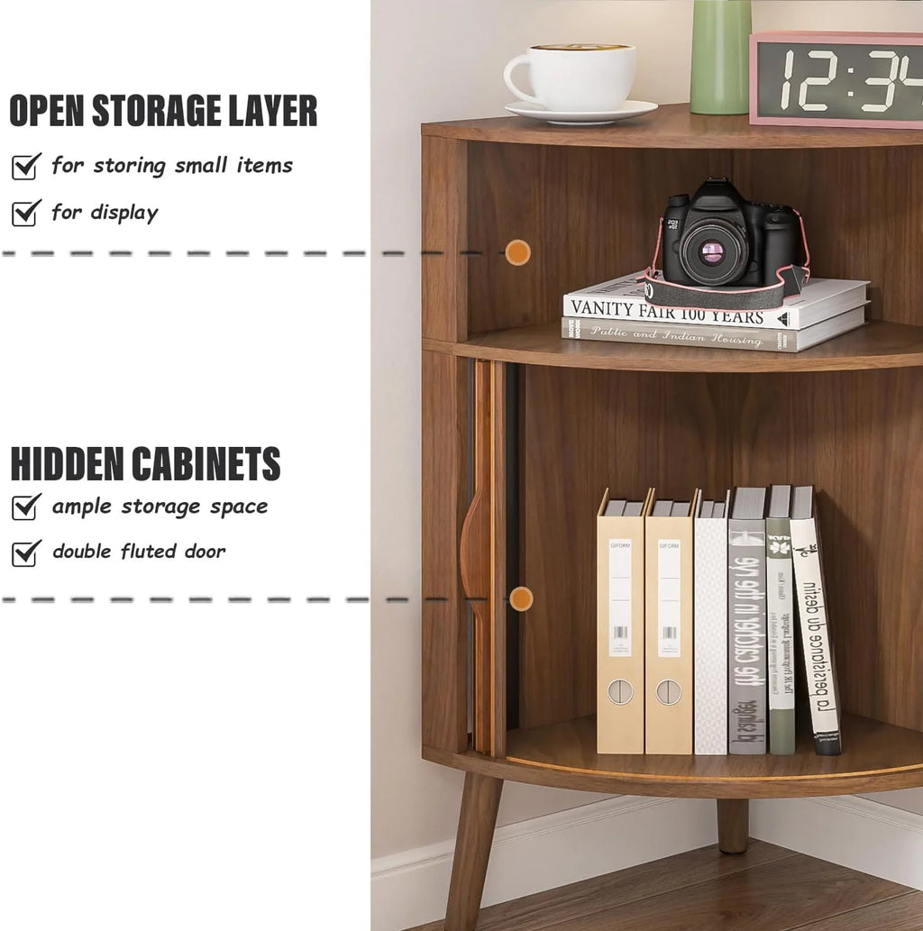 Corner Cabinet, 66.73'' Tall Modern Corner Bathroom Storage Cabinet