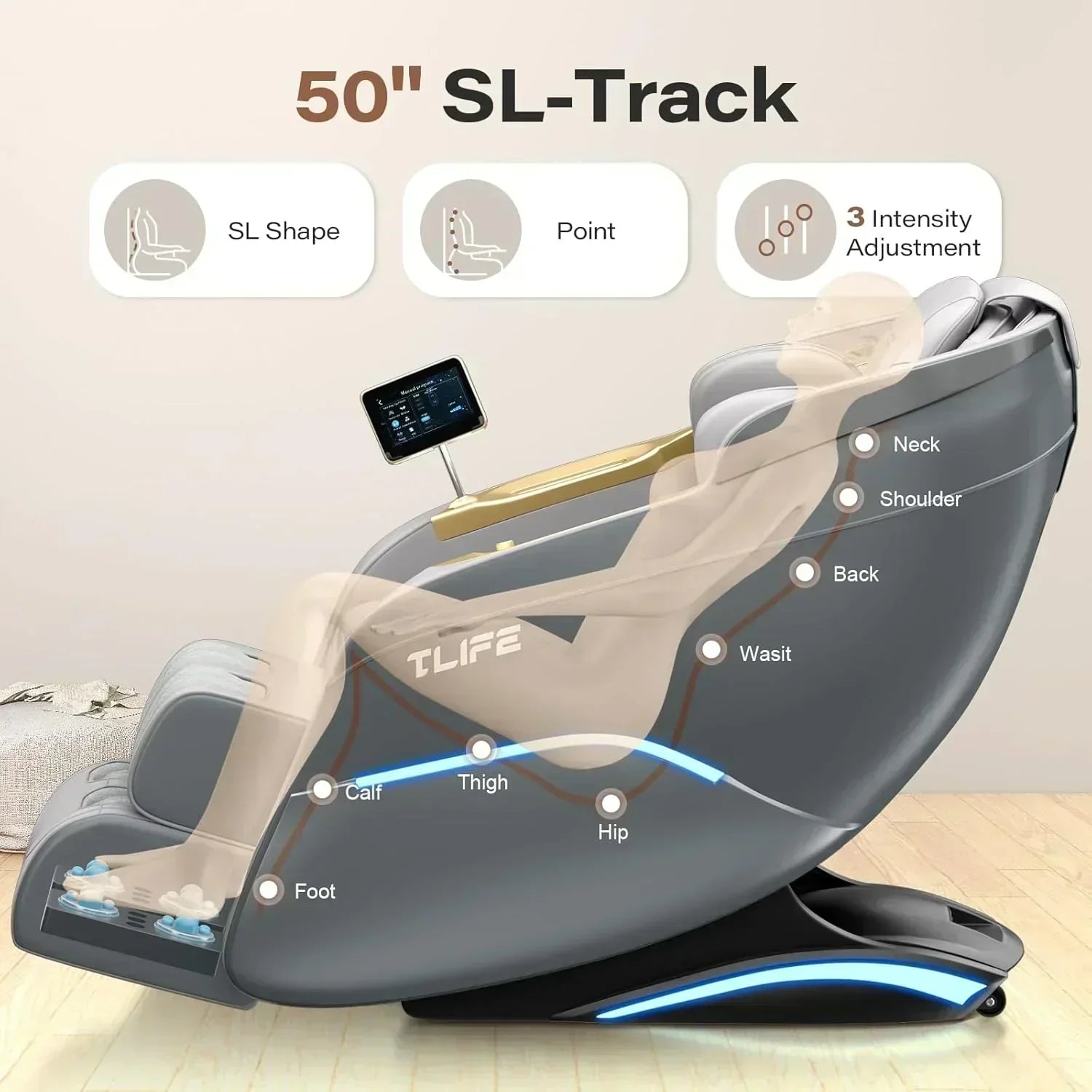 Full Body Massage Chair 160?? Zero Gravity Recliner with Body Scan Shiatsu Massage Chair