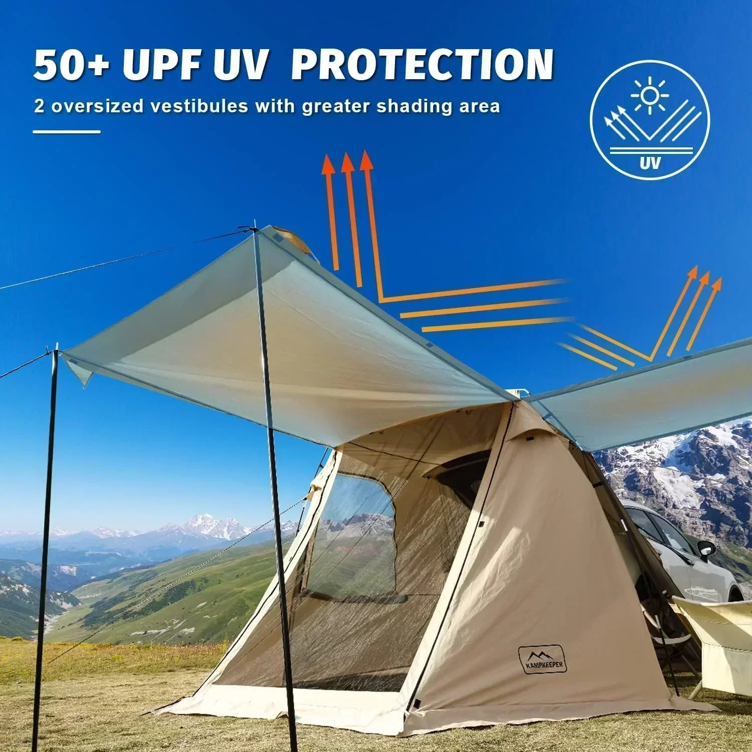KAMPKEEPER SUV Car Tent Tailgate Shade Awning Tent for Camping Vehicle Camping Tents