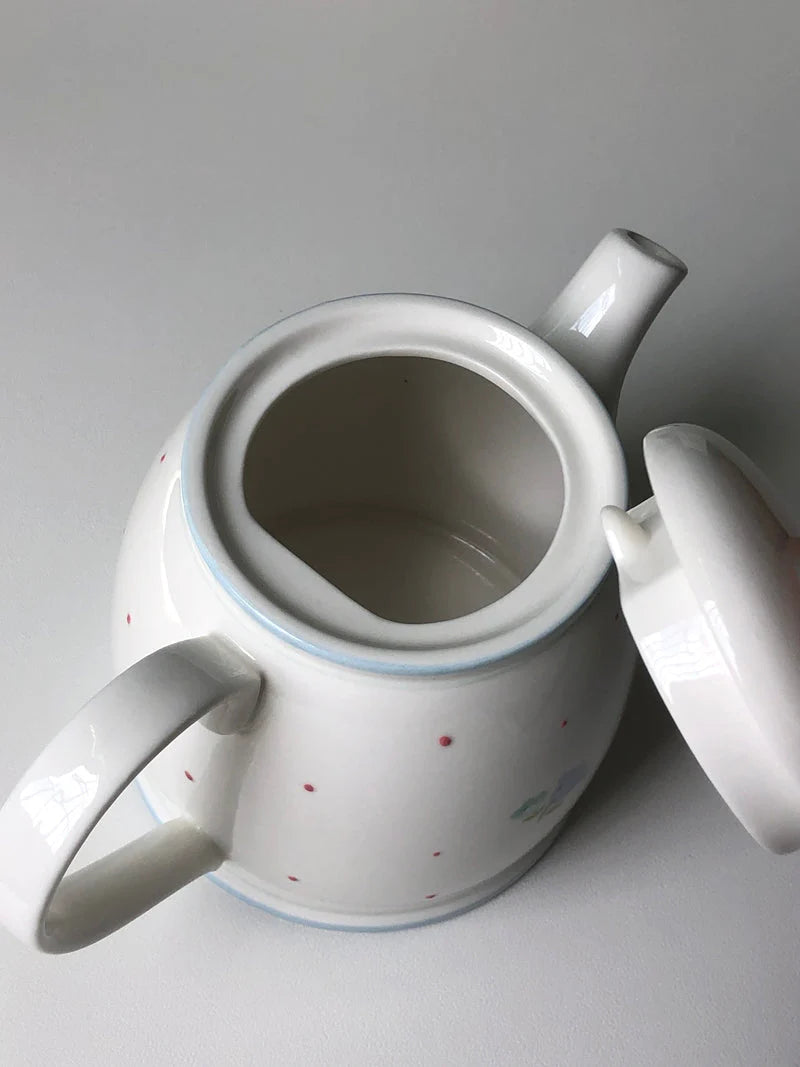 Hochwertiges europäisches Vintage-Teekannen- und Wasserkocher-Set aus Keramik, stilvoll für den Heimgebrauch