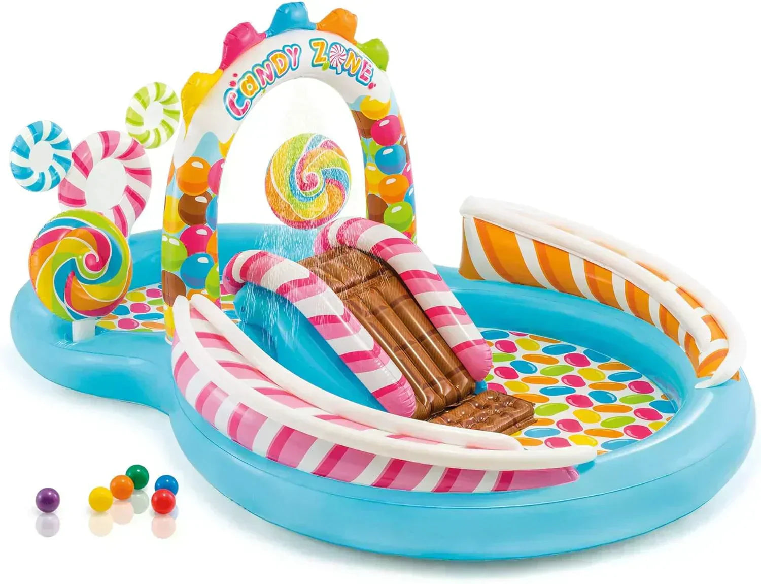 Intex 96 x 78 x 28 Inflatable Jungle Adventure Play Center Spray Kiddie Pool Water Slide