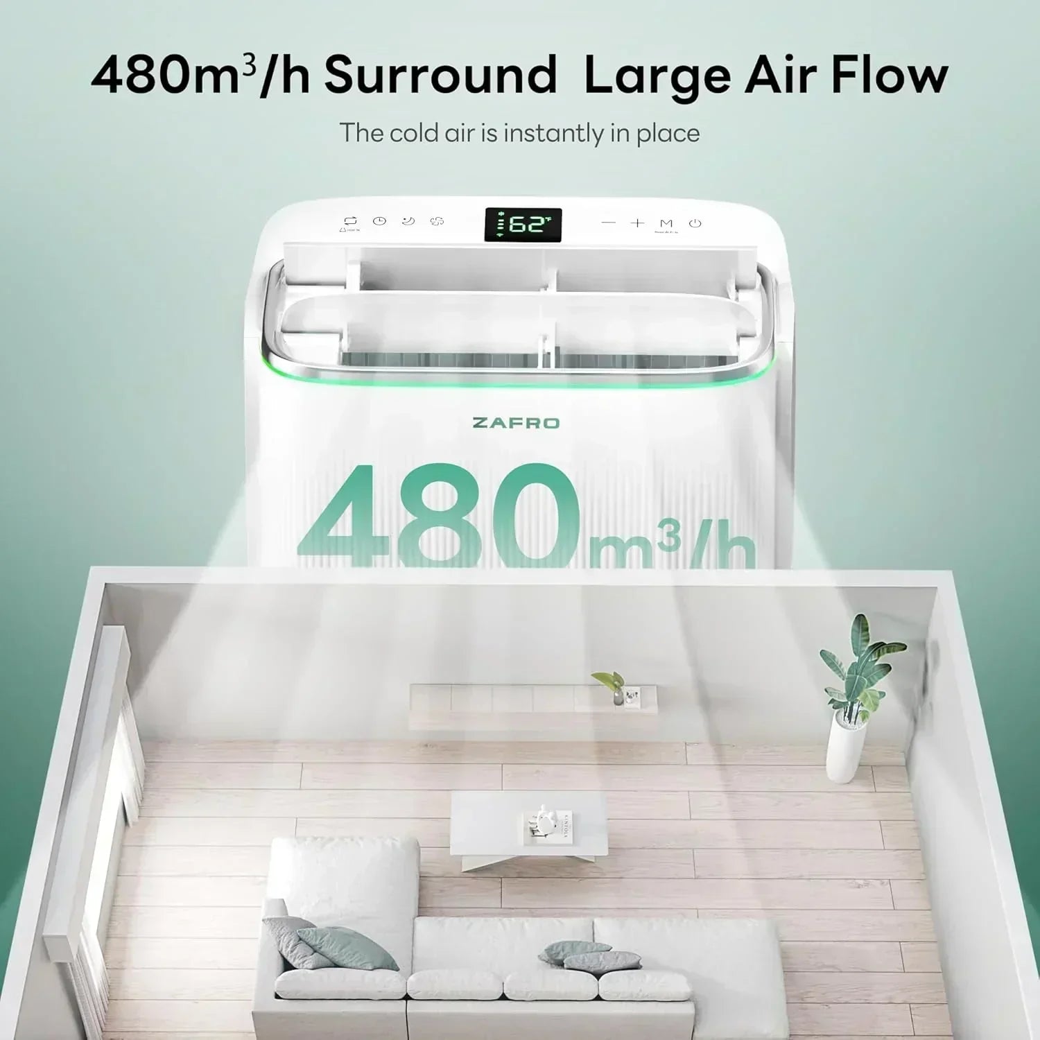 ZAFRO 8,000 BTU Portable Air Conditioners 4 Modes Portable AC Unit with Fast Cooling