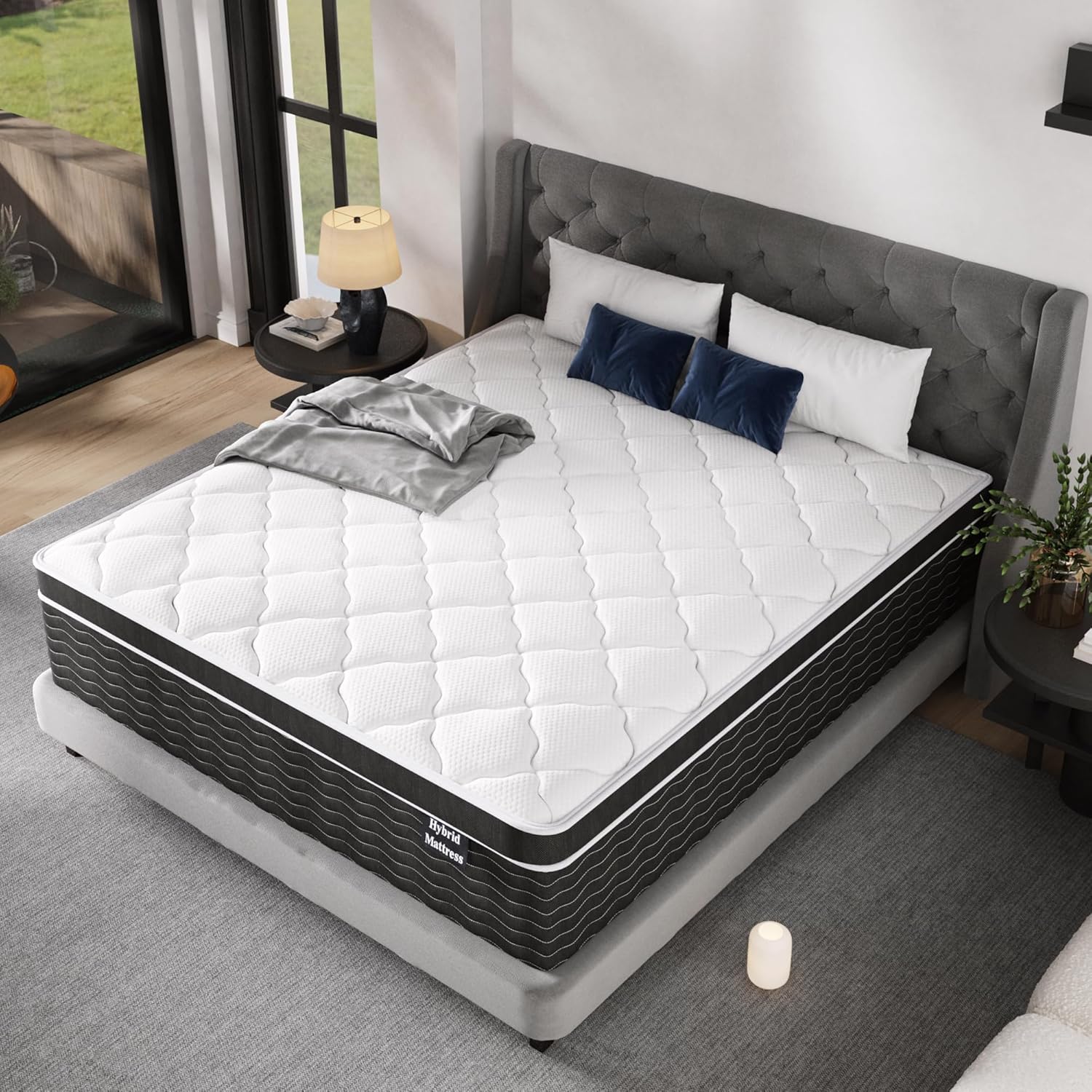 Full Size Mattress, 10 inch Full Bed Mattress in a Box, Medium Plush Hybrid Mattresses with Gel Memory Foam and Pocket Springs, Pressure Relief & Upgraded Support, Cooling and Breathable