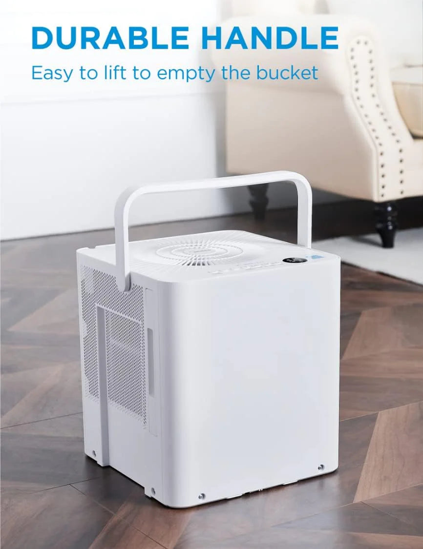 Midea Cube 35 Pint Dehumidifier for Basement and Rooms at Home for up to 3,500 Sq. Ft., Smart Control, Compatible with Alexa (White), Drain Hose Included, ENERGY STAR Most Efficient 2023