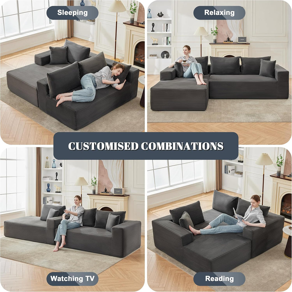 110-inch cloud sofa boneless sofa in the living room modular sofa with deep seats