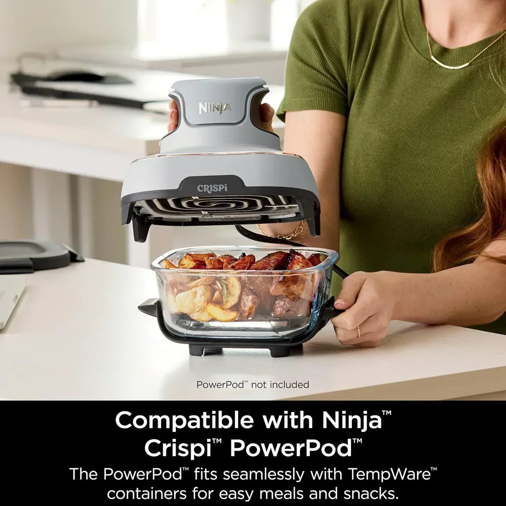 Ninja Crispi 4 in 1 Portable Glass Air Fryer Cooking System 4QT 6 Cup TempWare Glass Containers