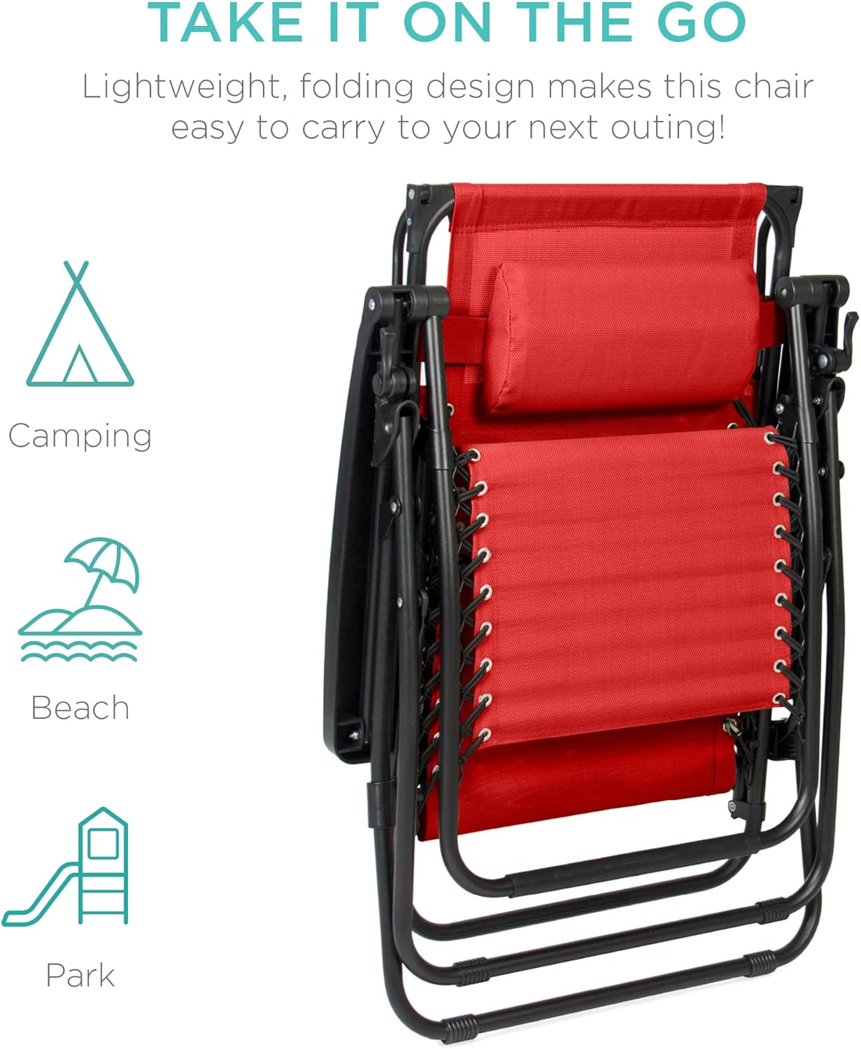 Best Choice Products Folding Zero Gravity Recliner Patio Lounge Chair Adjustable Canopy Shade