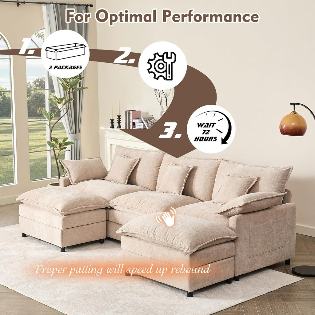 108 U-shaped sofa modular sofa Comfortable cloud sofa