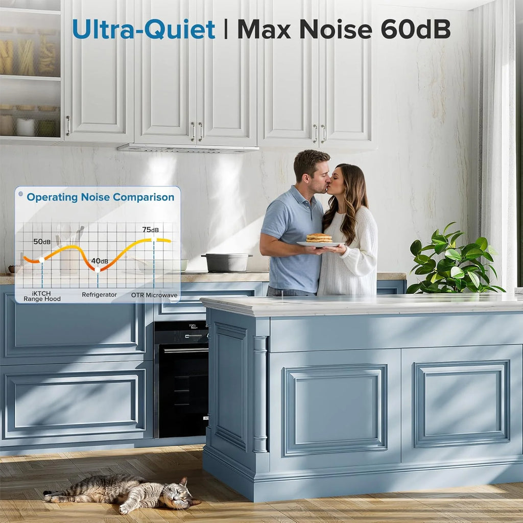 IKTCH 30 Built-in/Plug-in Range Hood 900 CFM, Ducted/Ductless Convertible Ducted, Stainless Steel Kitchen Range Hood