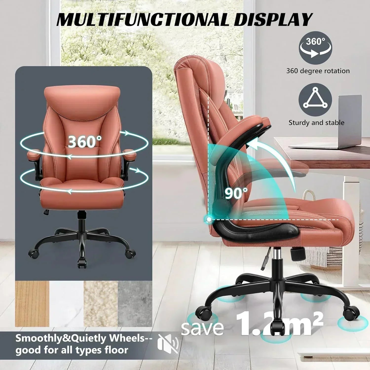 Office Chair Large High-Foot Computer Desk Chair Chair Lumbar Support Rotating Computer Chair