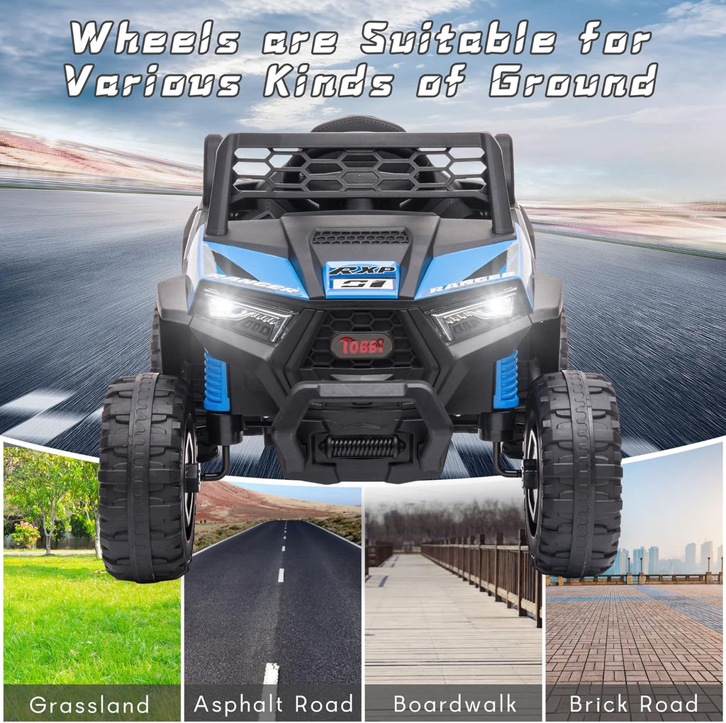 TOBBI 12V Kids Ride on Car Electric Off-Road UTV Truck with Diverse Functions Double Open Doors