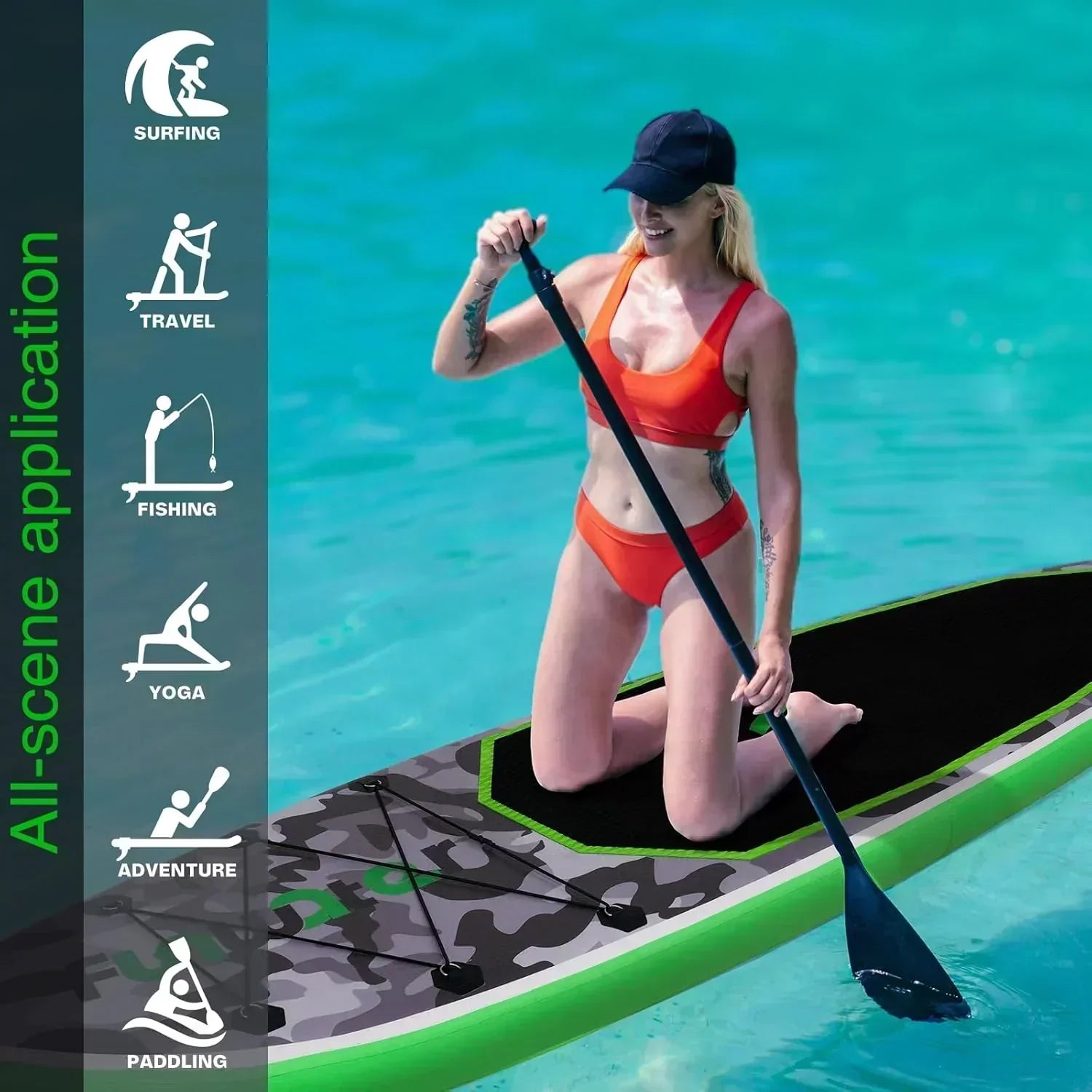 FunWater Inflatable Stand Up Paddle Board Premium SUP Paddle Accessories EVA Deck