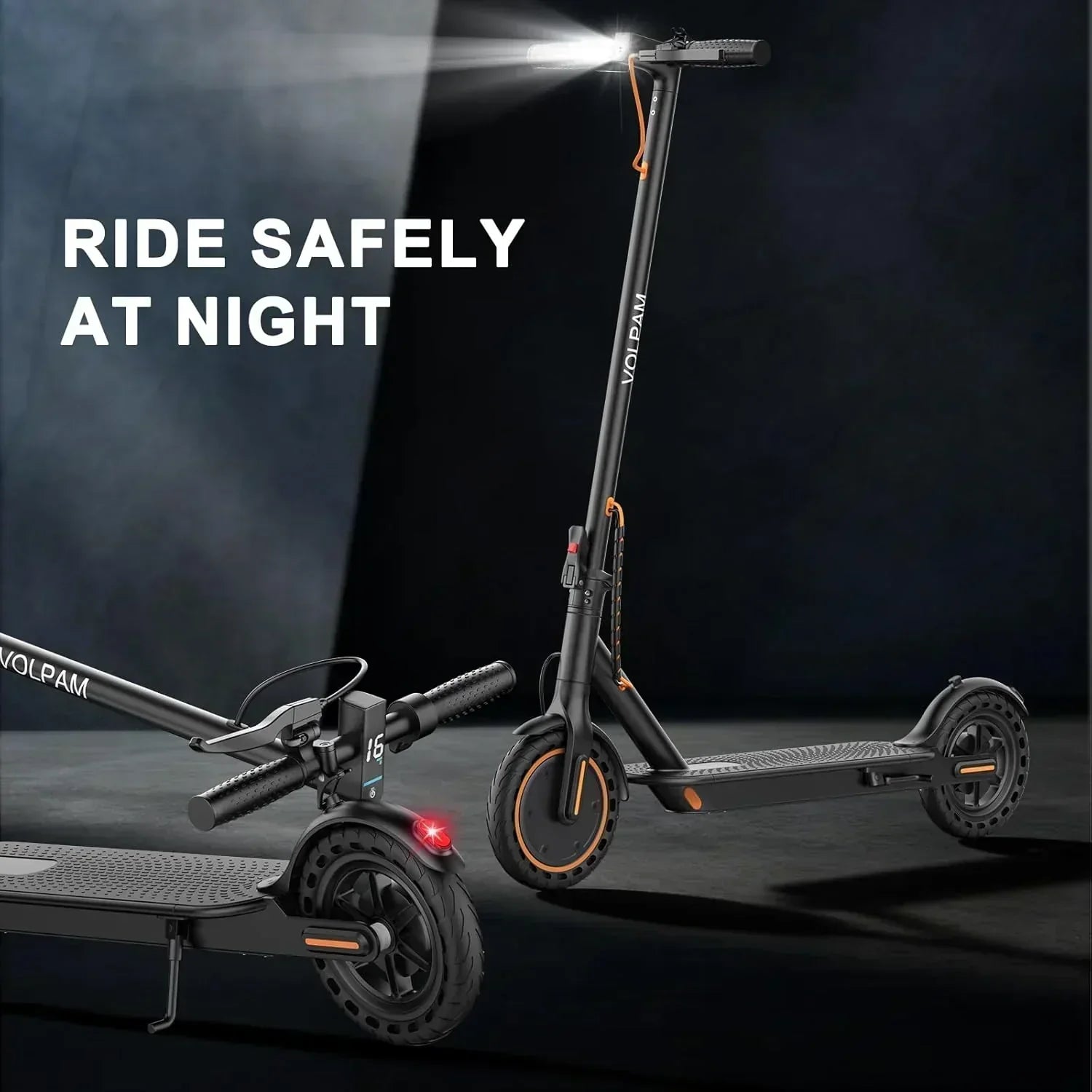 Volpam electric scooter Powerful electric motor Solid tires 28/21/12 mile range