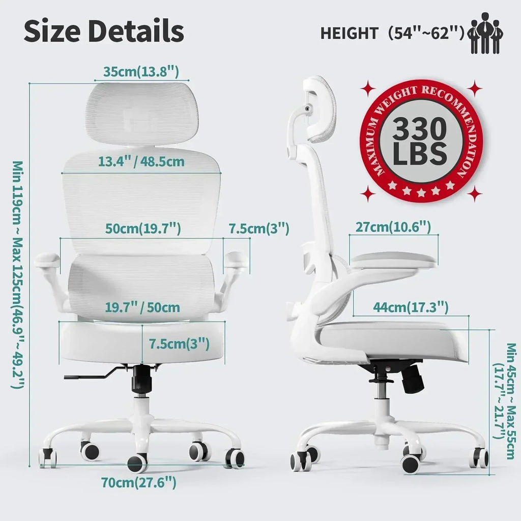 Office Chair Ergonomic Desk Chair 330 lbs Home Mesh Desk Chair Comfortable Gaming Chair