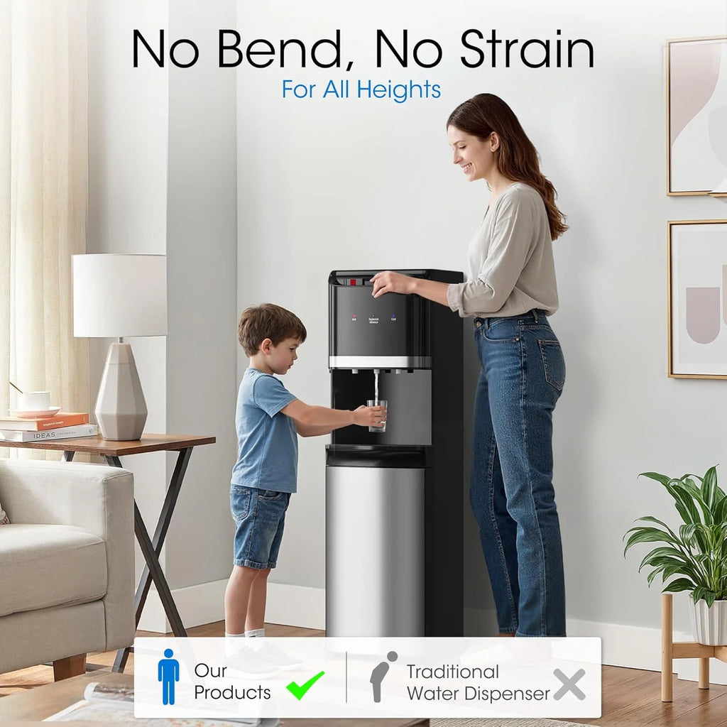 Bottom Loading Water Cooler Dispenser for 5 Gallon Bottles Stainless Steel Water Cooler