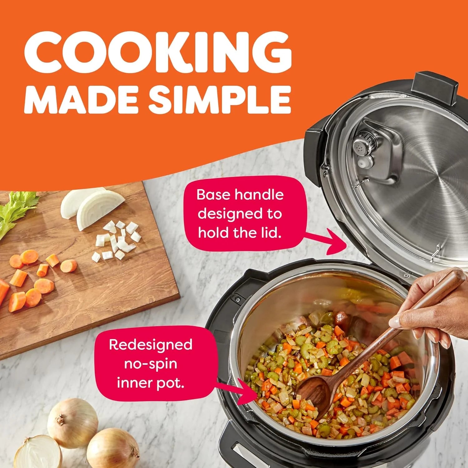 9-in-1 Multicooker, Pressure Cooker, Slow Cook, Rice Maker, Steamer, Sauté, Yogurt, Warmer & Sterilizer, Includes App With Over 800 Recipes, Stainless Steel, 6 Quarts