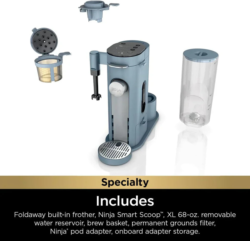 Ninja Pods Grounds Single-Serve Coffee Maker K-Cup Pod Compatible Brews Grounds Compact Design