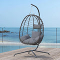 Hanging Egg Chair with Stand Swinging Egg Chair Outdoor Hanging Basket Chair with Cushion