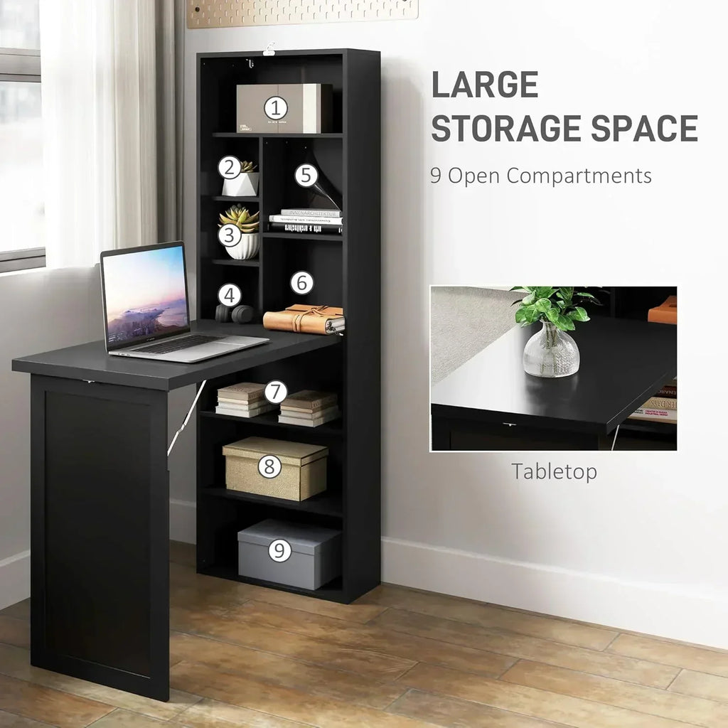 Folding convertible writing desk wall mounted desk cabinet multifunctional home workstation
