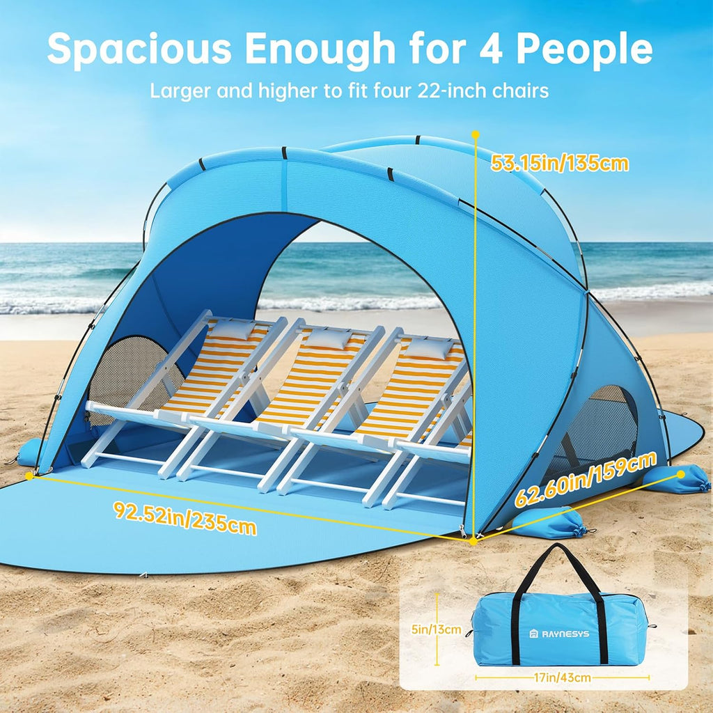 Beach Tent Sun Shelter Beach Shade Tent with UPF50+ UV Protection Beach Sun Shelter Beach Shade