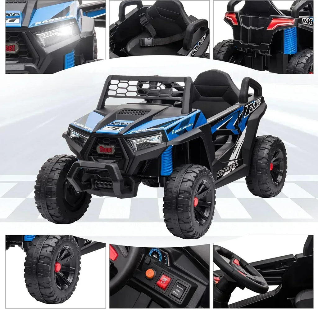 TOBBI 12V Kids Ride on Car Electric Off-Road UTV Truck with Diverse Functions Double Open Doors